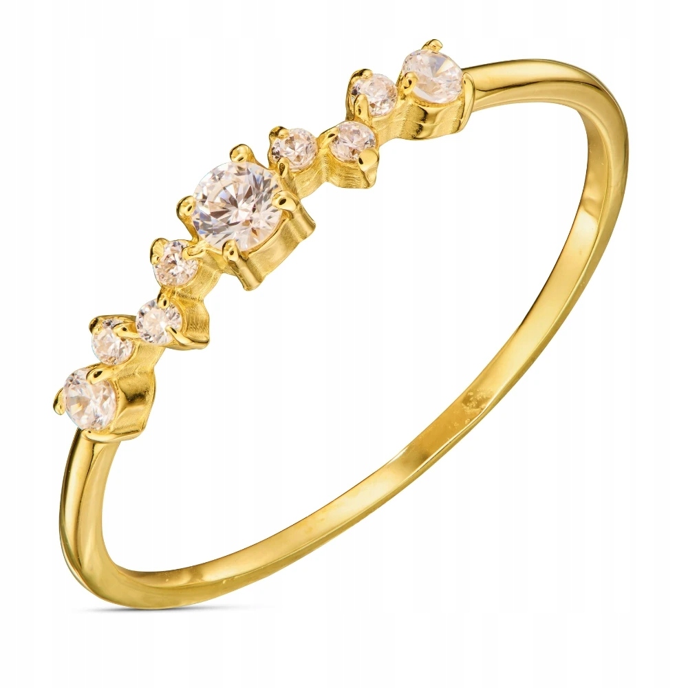 Zlatý Prstýnek 585 Tenký Se Zirkony Jemný Vel. 15