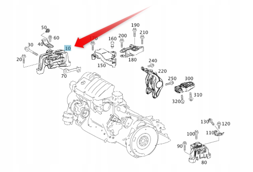 Silentblok Motoru Mercedes A B Třída Cla Gla 250 A2462402517