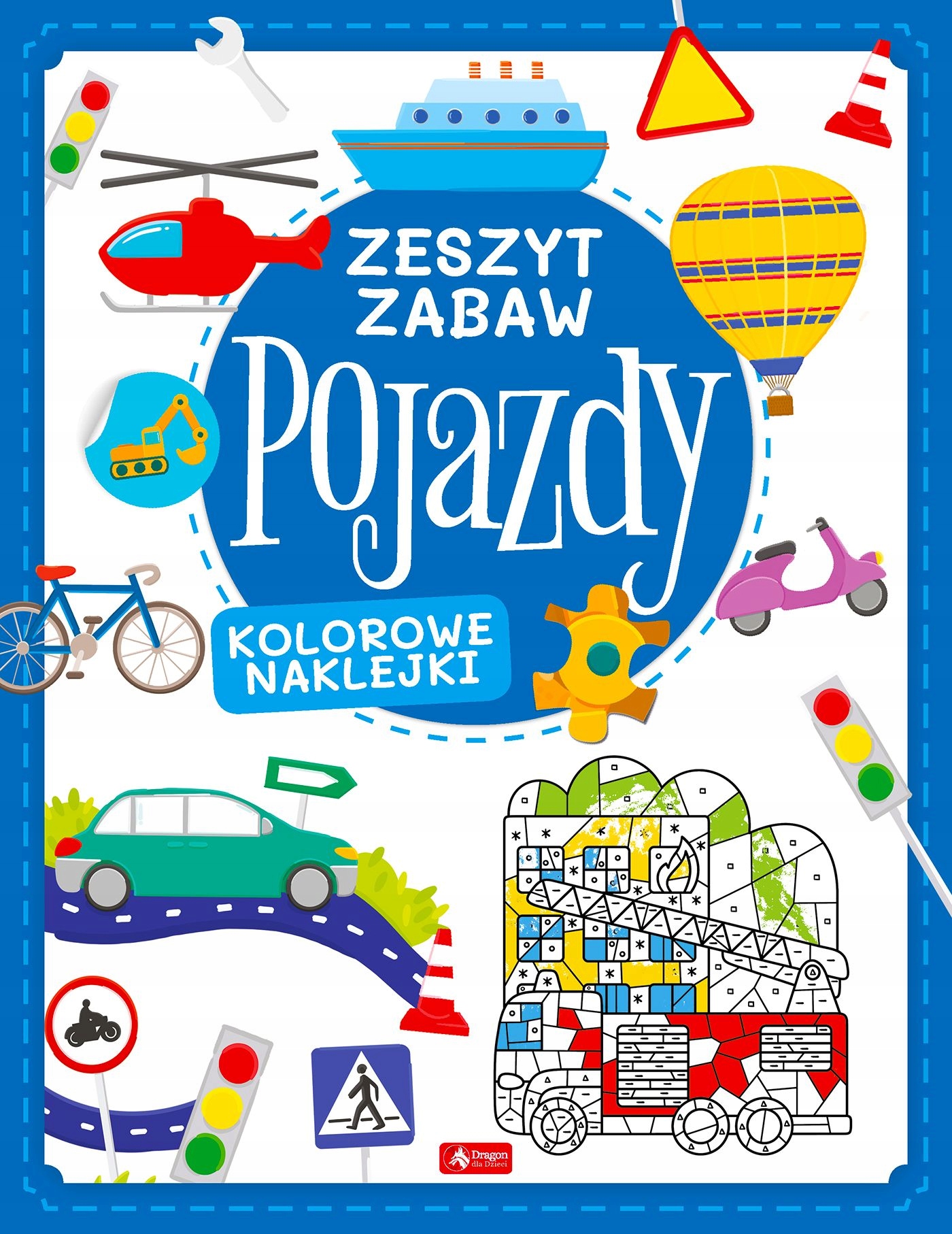 

Pojazdy Zeszyt Zabaw Naklejki Łamigłówki Dzieci