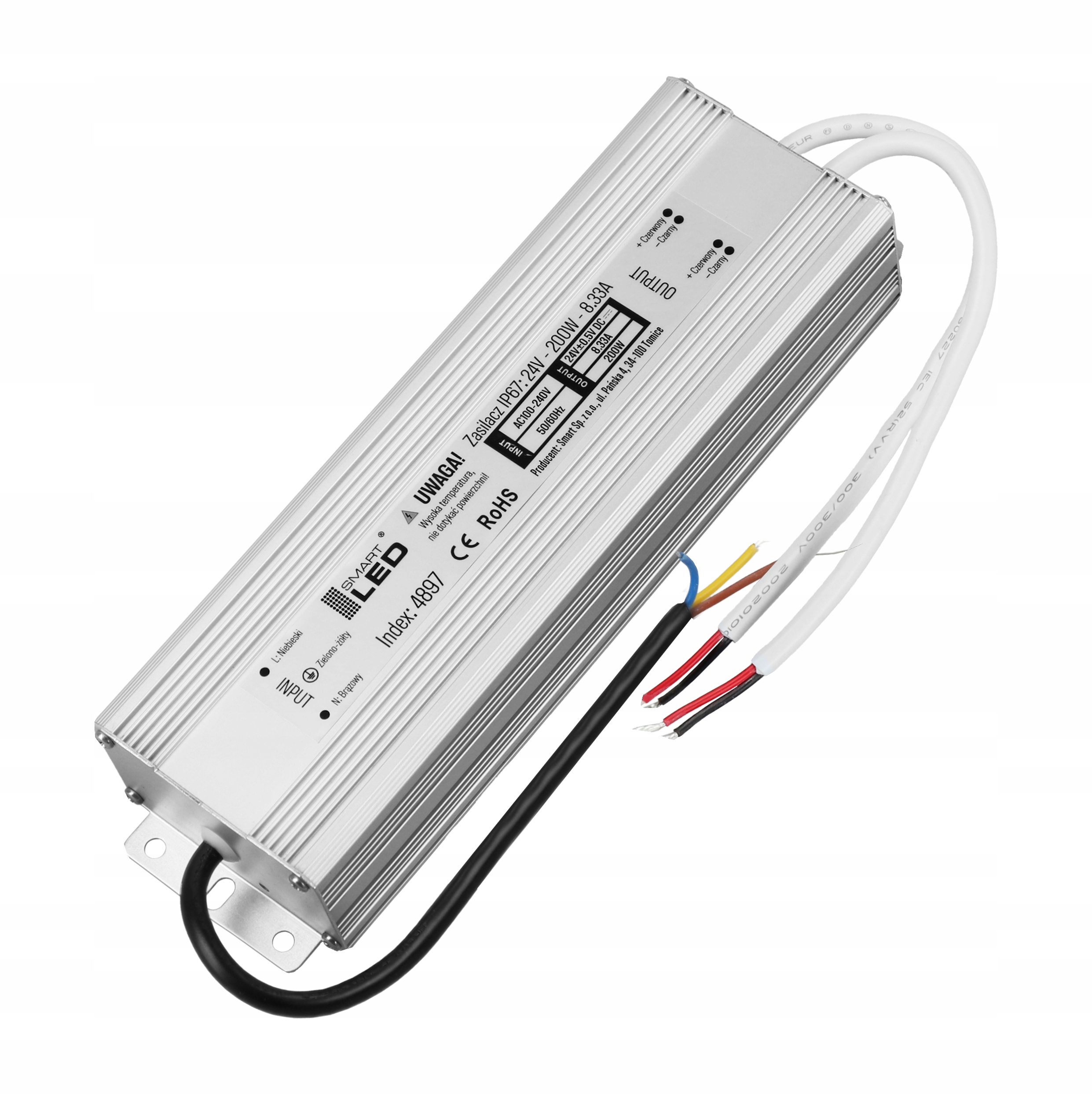 Zasilacz Led 24V 200W 8.3A Do Taśmy Led Wodoodporny Hermetyczny IP67