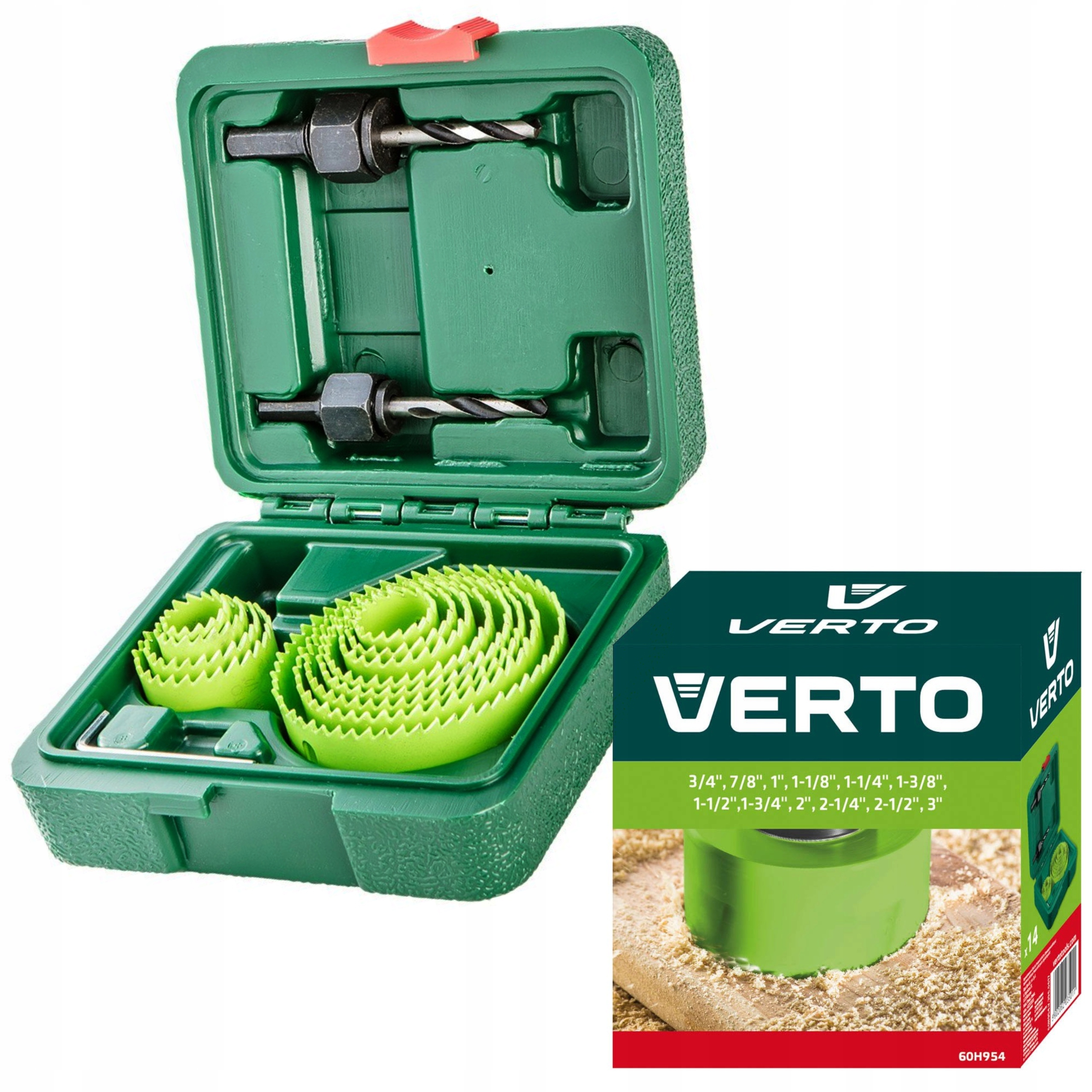 VERTO OTWORNICE BIMATAL DO METALU I DREWNA 14 el. 60H954 ZESTAW 19-76 mm