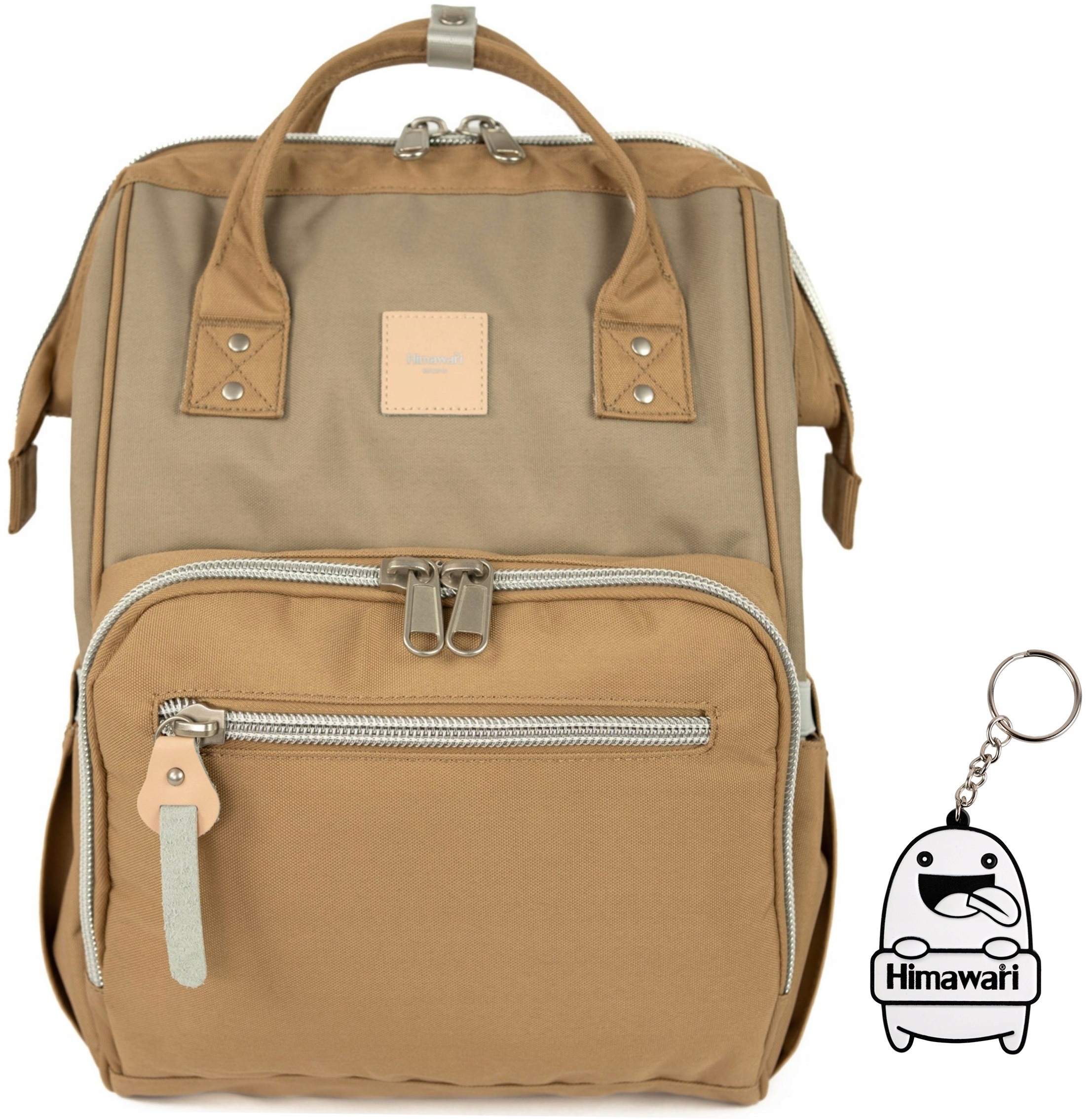 Batoh Himawari Double Keeper M organizér, rám, světle hnědý