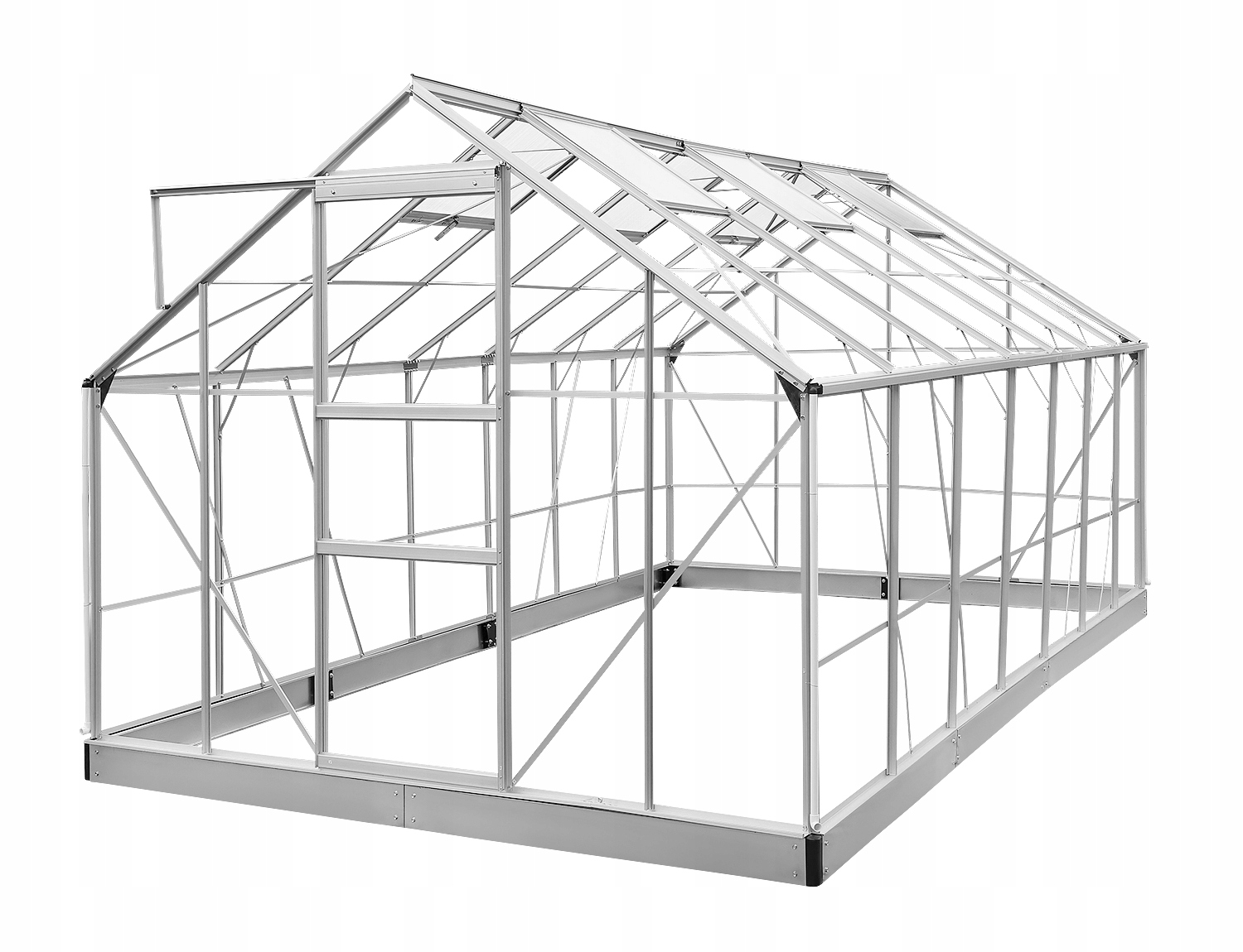 SZKLARNIA OGRODOWA 4,3m x 2,5m ALUMINIUM POLIWĘGLAN + FUNDAMENT Z KOTWAMI Wysokość produktu 220 cm