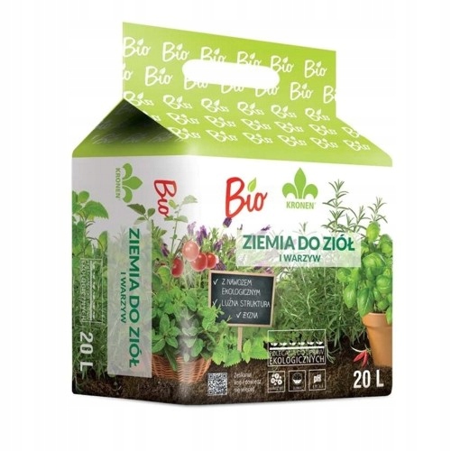 ZIEMIA PODŁOŻE BIO DO ZIÓŁ I WARZYW - 20 L KRONEN EAN (GTIN) 59025965223468