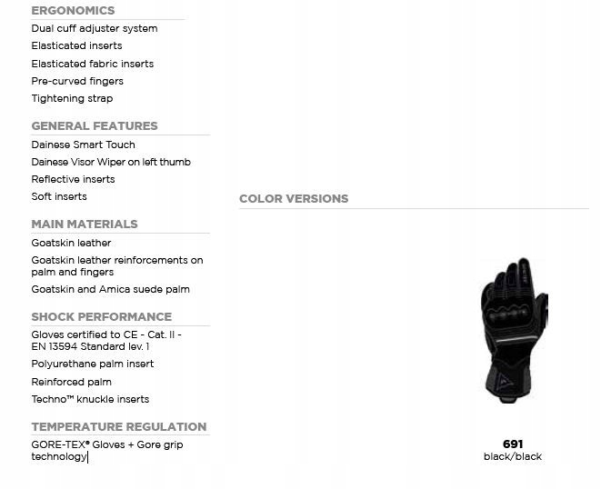 Rękawice Dainese Scout 2 Gore-Tex Unisex XXXS Producent Dainese