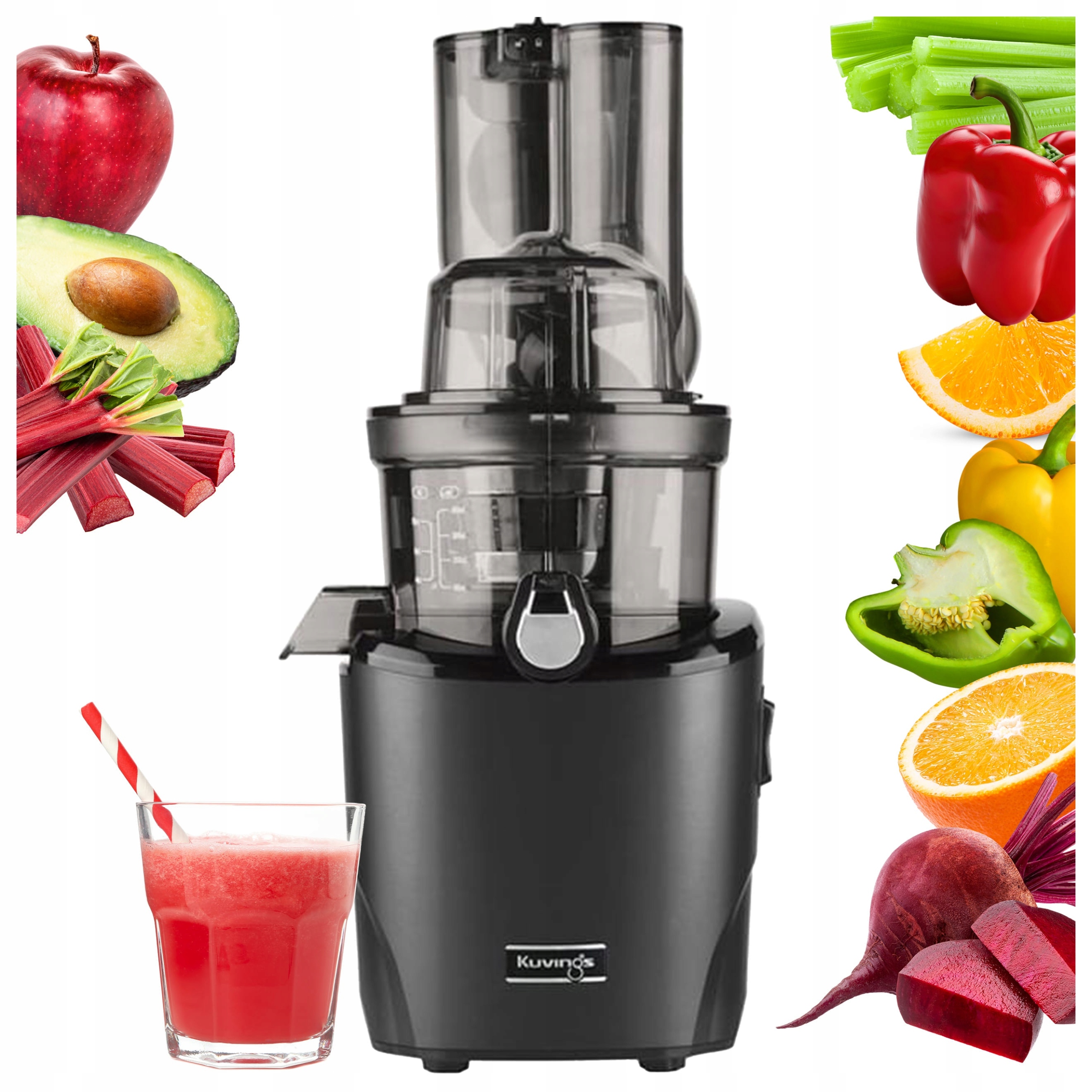Kuvings REVO830 Wyciskarka Wolnoobrotowa Do Soków Z Owoców Warzyw Pionowa