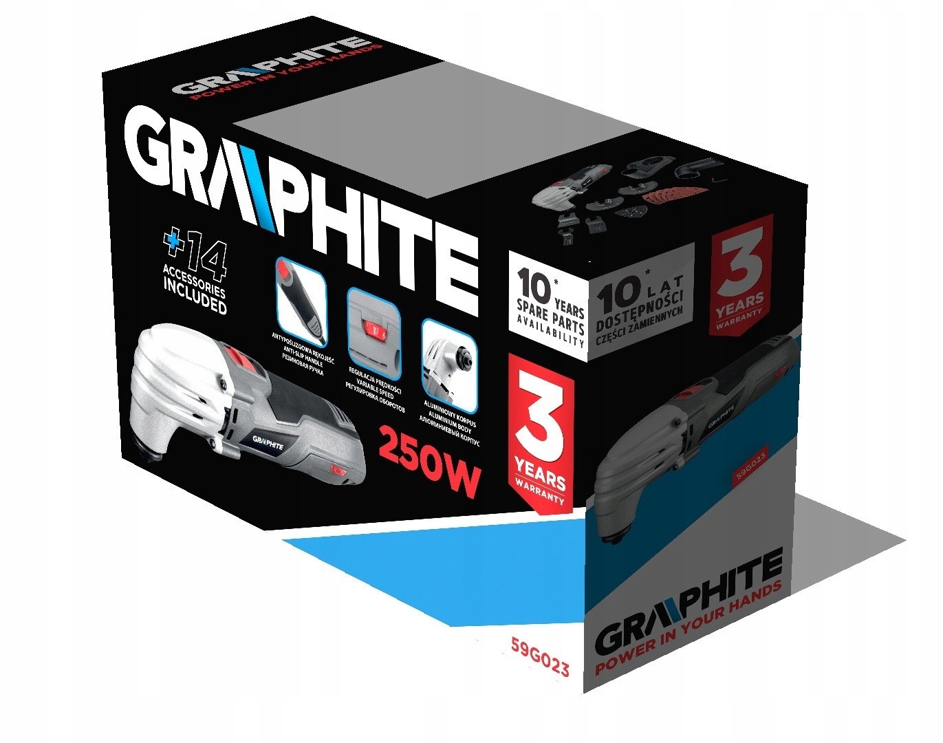 URZĄDZENIE WIELOFUNKCYJNE 250W, ILOŚĆ OSCYLACJI 15000-21000 Stan opakowania oryginalne