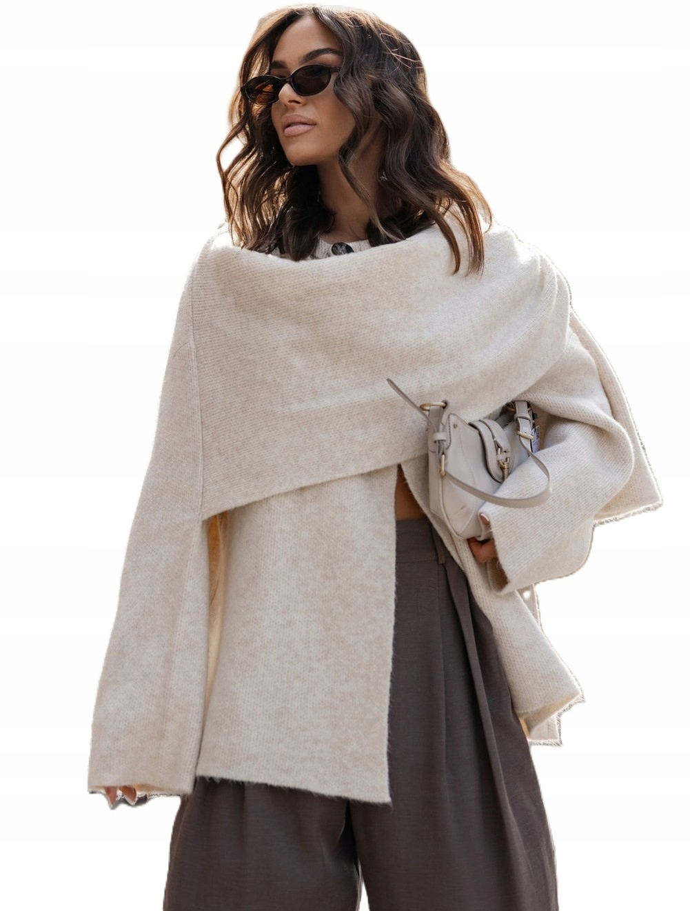 Cocomore Asymetrický svetr Kardigan Béžová Novinka