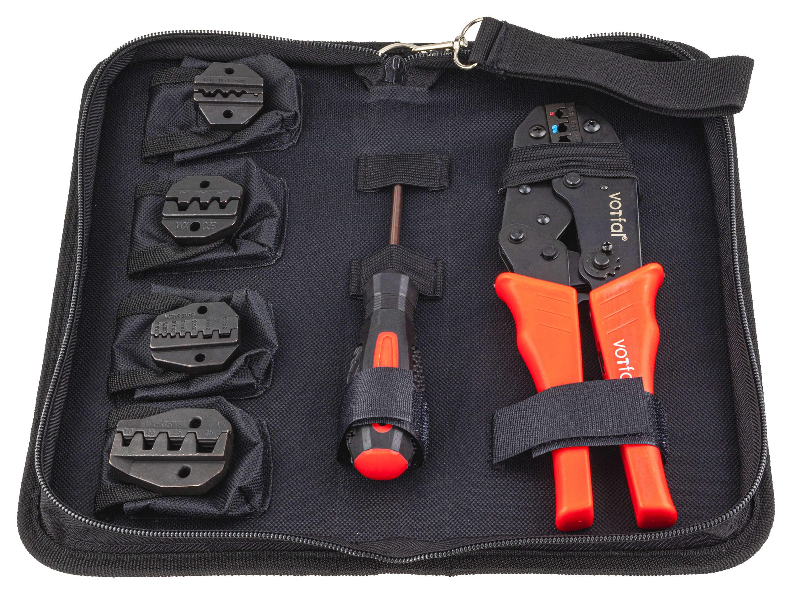 ZACISKARKA PRASKA DO KOŃCÓWEK KABLI KONEKTORÓW 5 MATRYC 0,5 mm² - 35 mm² Marka Vorfal