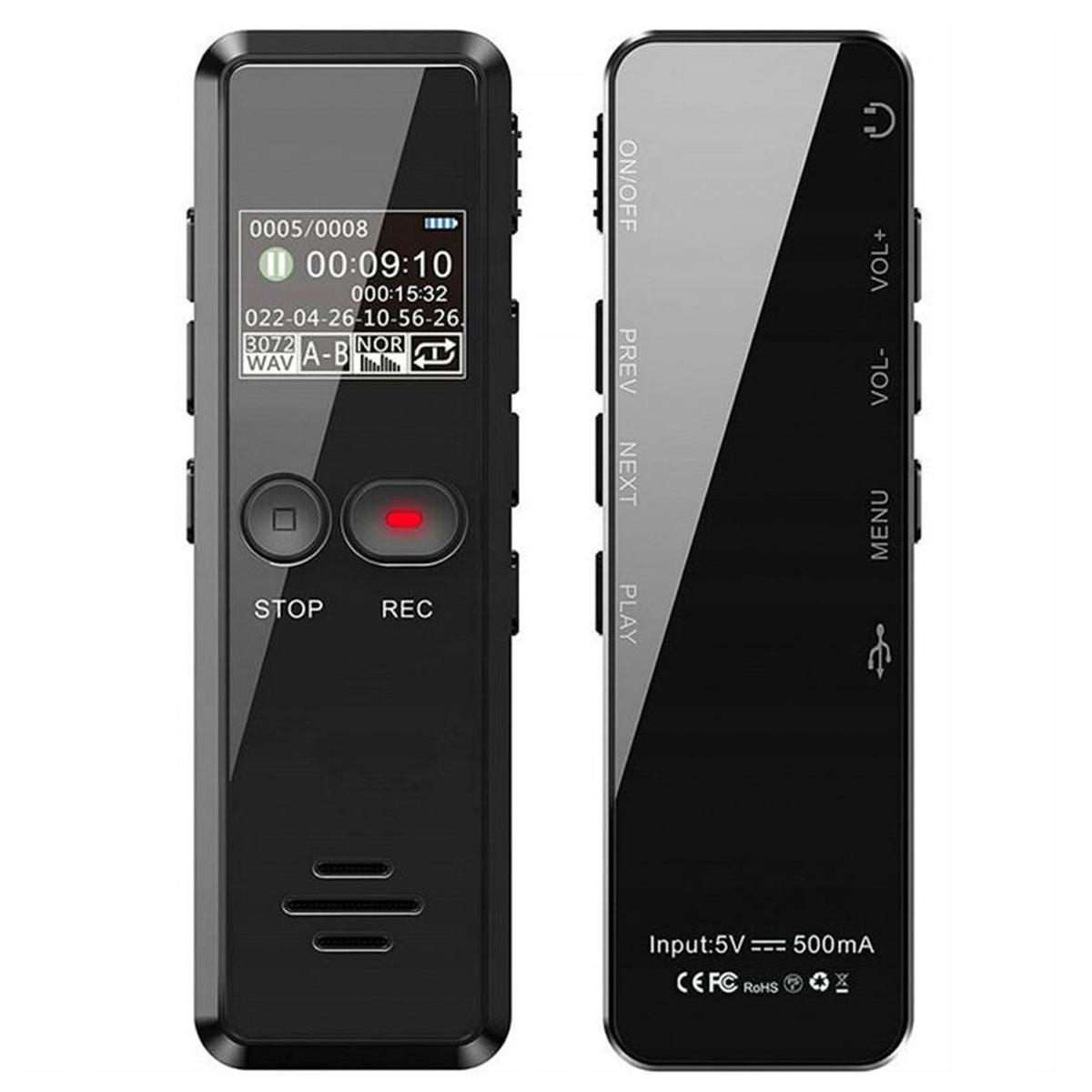 MINI DYKTAFON CYFROWY ODTWARZACZ 64GB+ SŁUCHAWKI