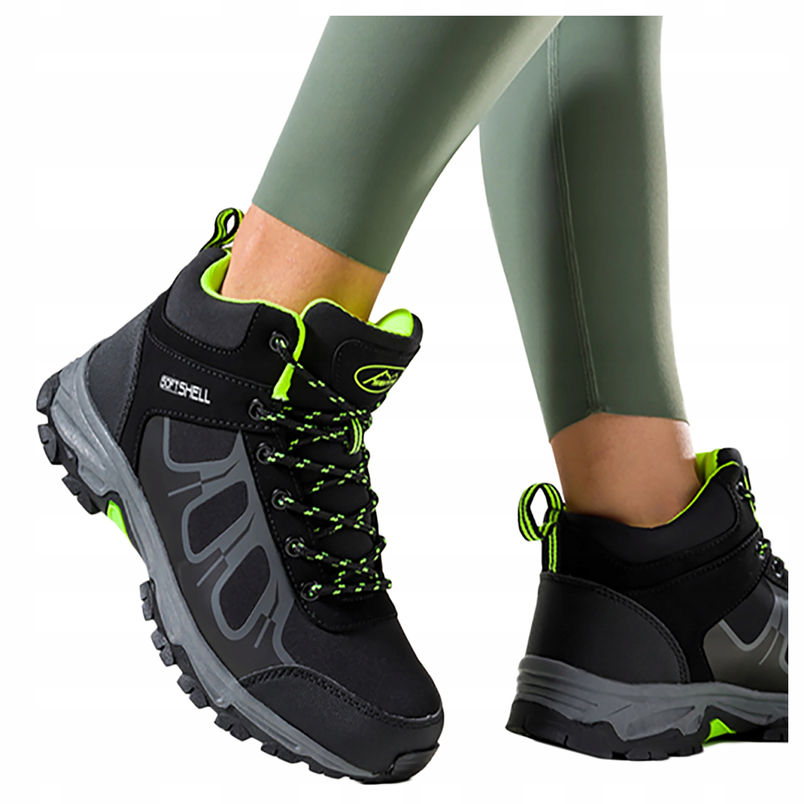 Černé Trekingové Sportovní Boty Dámské Softshell Šněrovací Pohodlné vel. 38