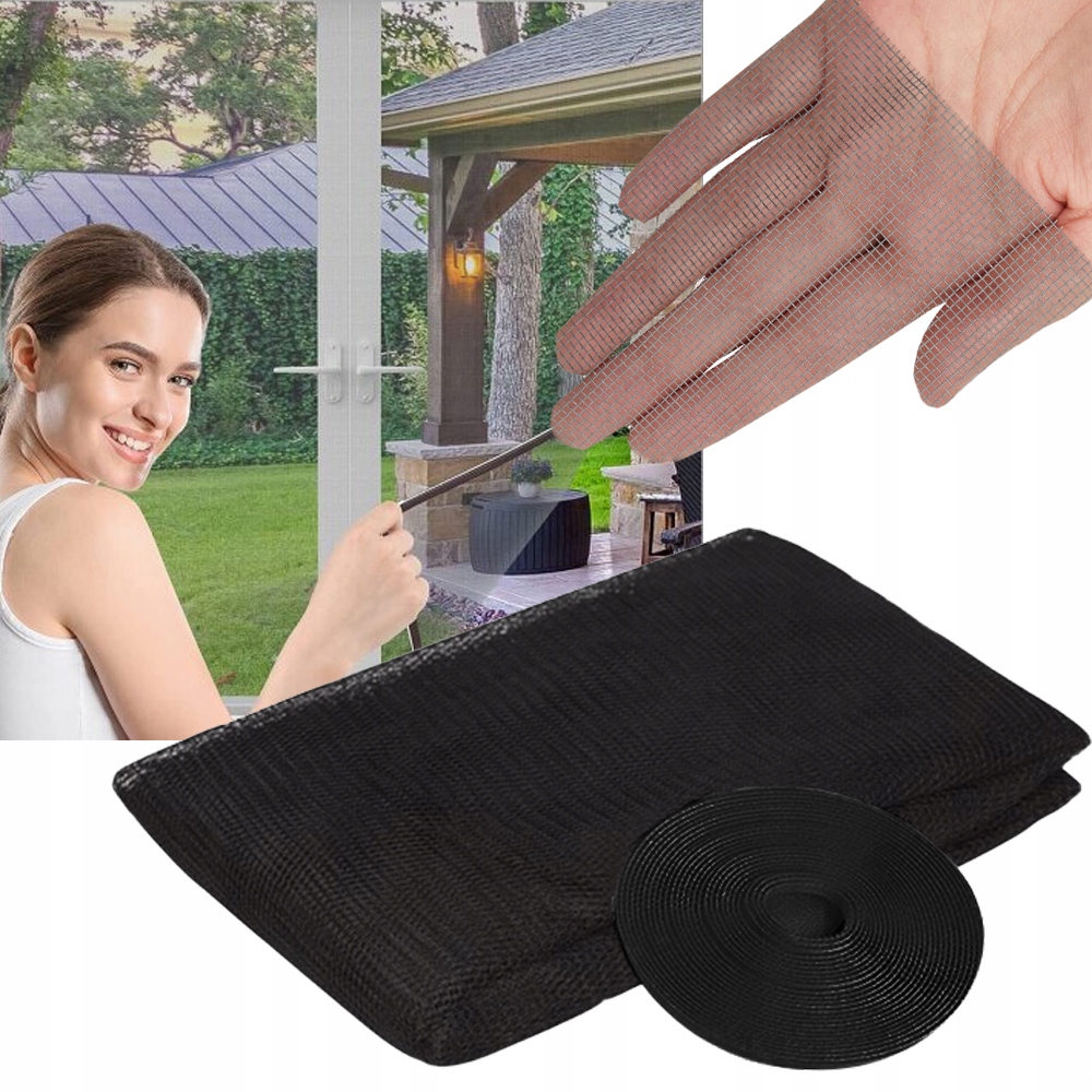 MOSKITIERA OKIENNA SIATKA NA OKNO KOMARY OWADY 130x150 cm + RZEP