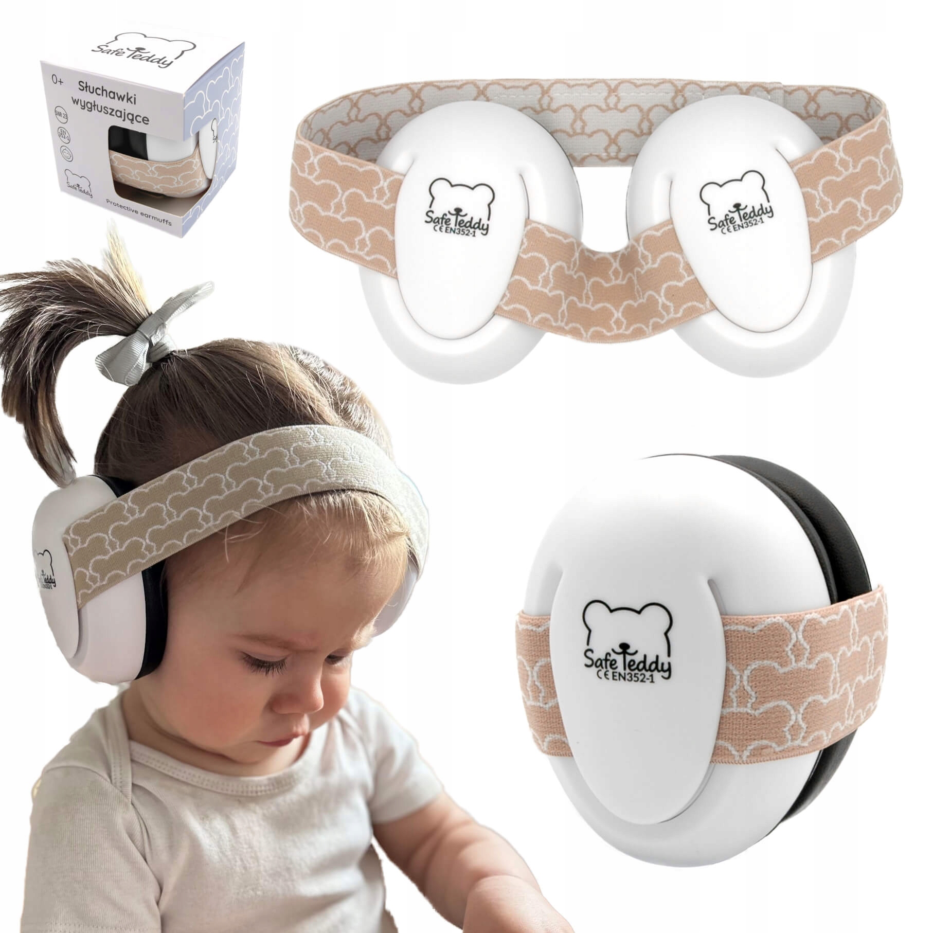 Ochranné slúchadlá pre bábätká béžová 0mesiacov+ SafeTeddy