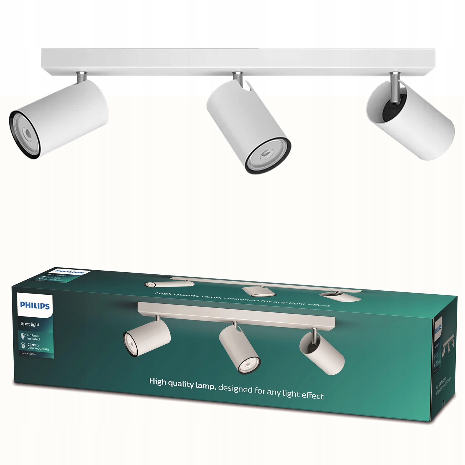 Stropní Svítidlo na omítku Led Halogenové svítidlo Spot 3x GU10 Kosipo Philips