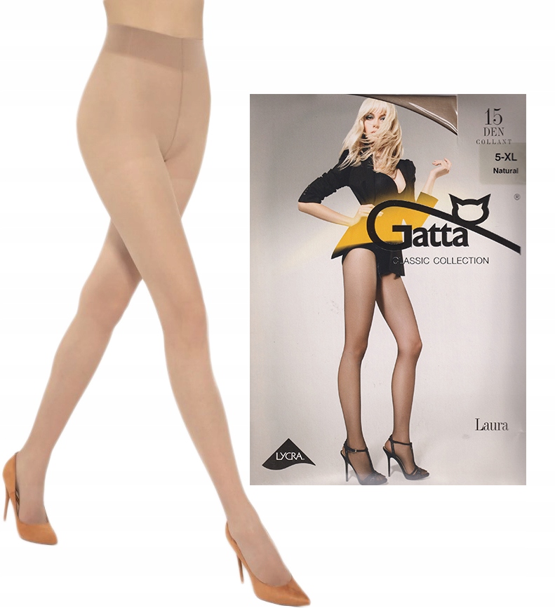 

Rajstopy klasyczne Lycra Gatta Laura 15 Den 4-L