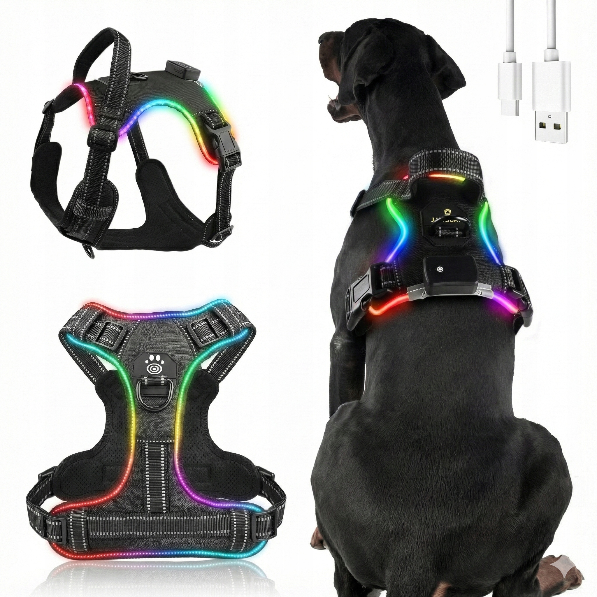 Levně Led Svítící Obojky Pro Psa, Silné, Beztlakové, Lehké, Odolné, S Úchytem