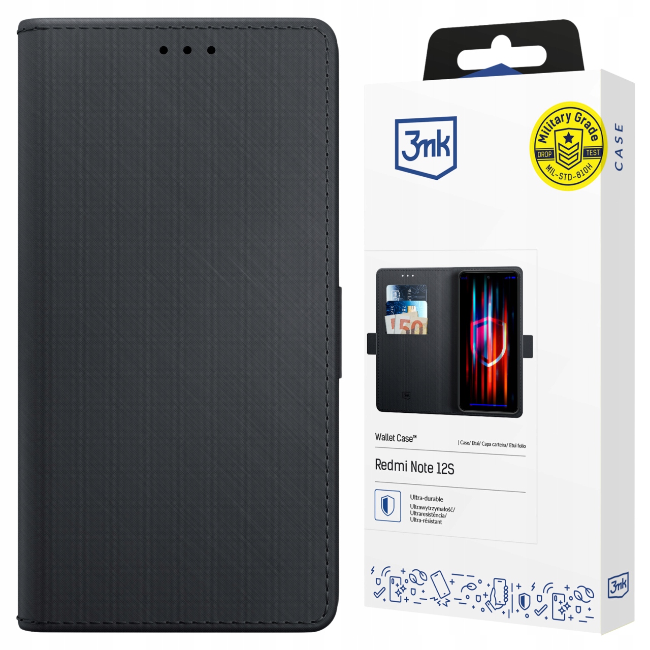 3MK Pokrowiec Wallet Case Do Xiaomi Redmi Note 12S Skórzane Etui Z Magnesem