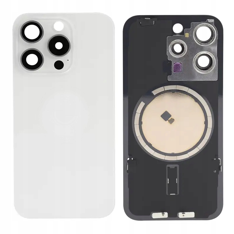 Tylny Panel Szkło Tył Ramka Dla Apple iPhone 15 Pro White Magnesy MagSafe