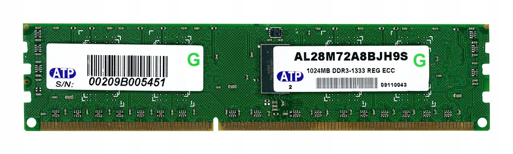 Atp AL28M72A8BJH9S 1GB DDR3-1333MHz Reg Ecc CL9