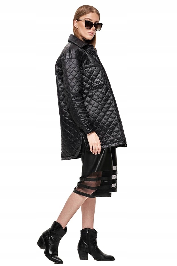 Tenká Prošívaná Bunda JIN225 Černá S (36)