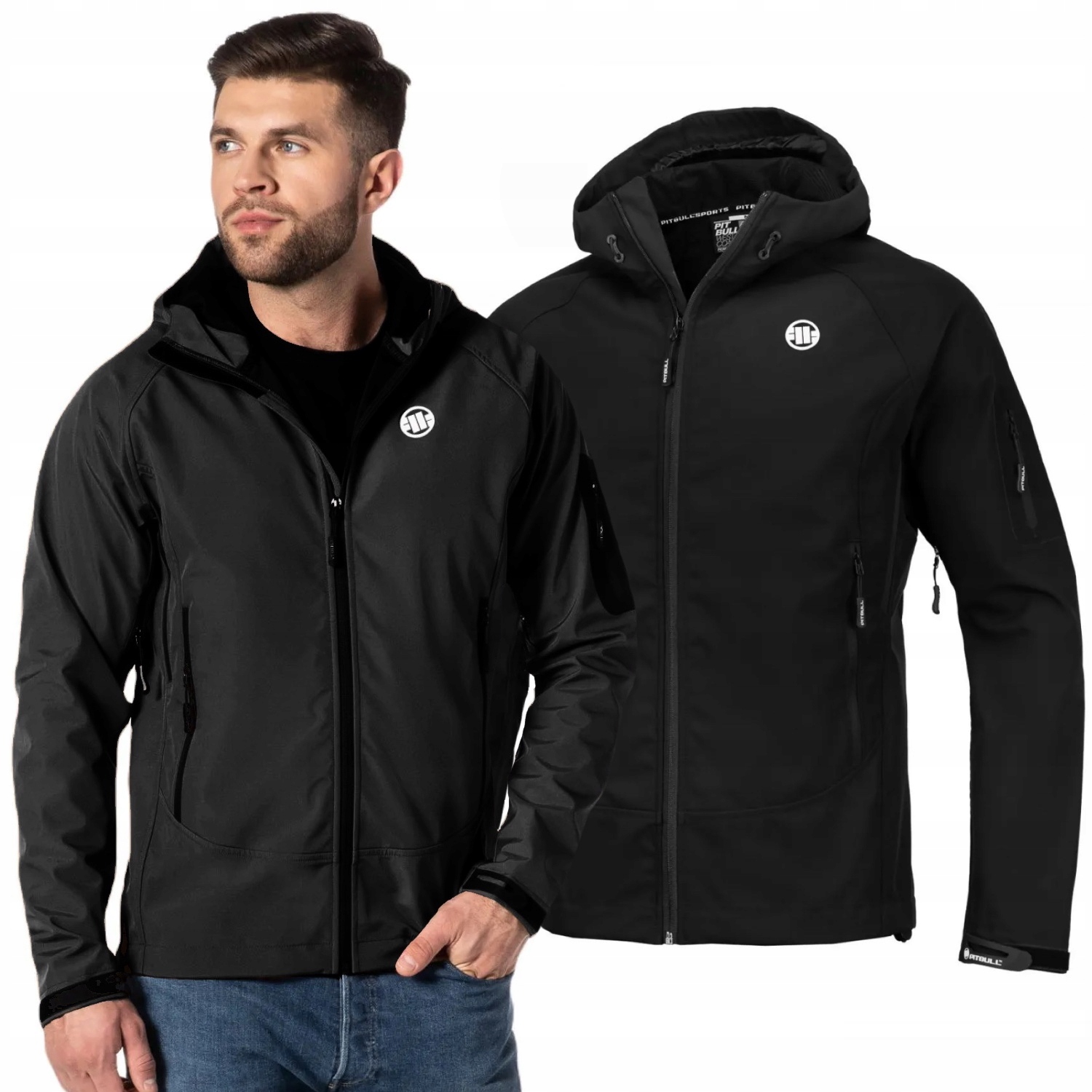 Kurtka z kapturem Pit Bull Softshell Rockfish II '24 Czarna S