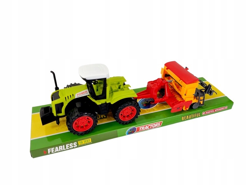 ZABAWKA TRAKTOR TRAKTOREK CIĄGNIK ROLNICZY FARMERSKI Z SIEWNIKIEM DO ZABAWY