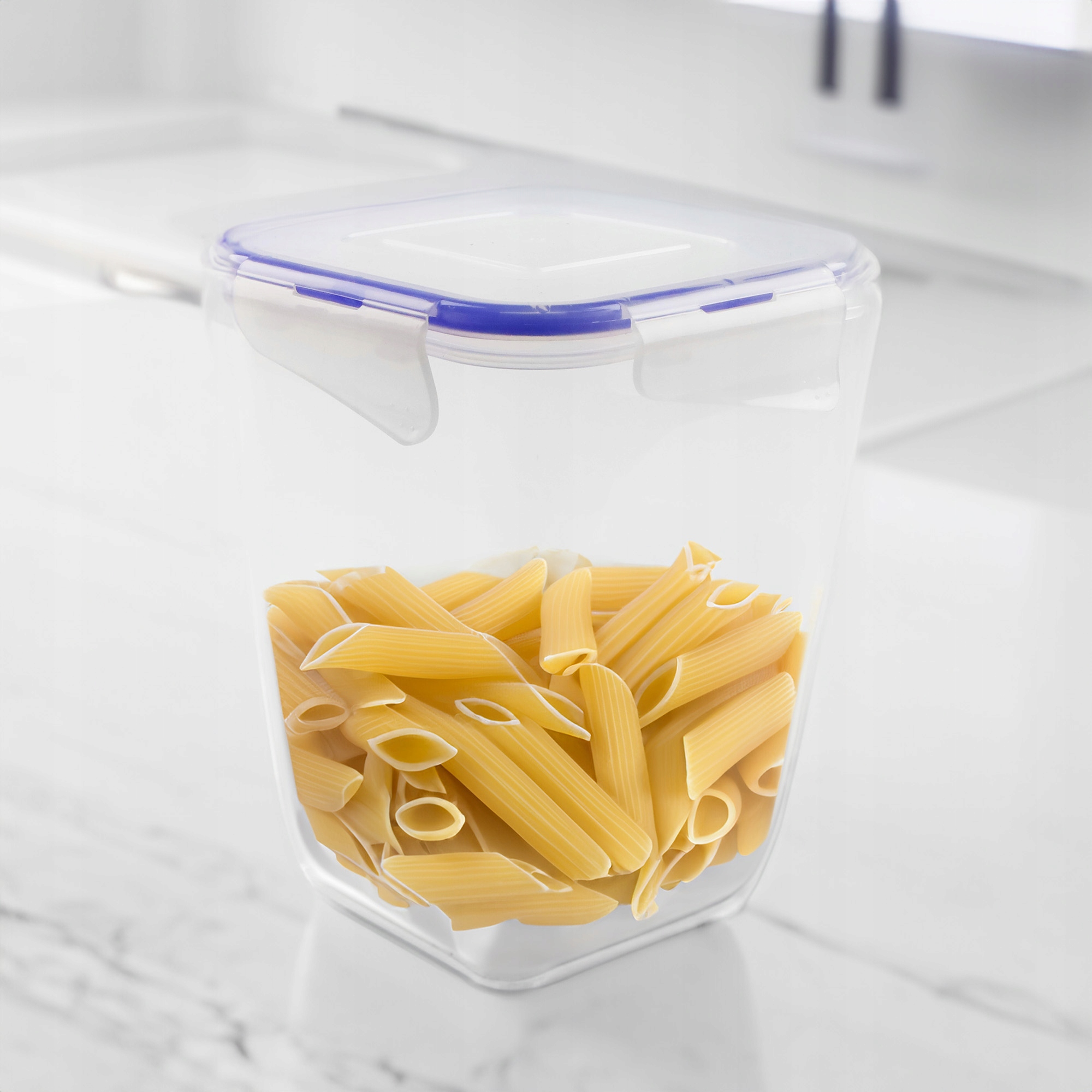 POJEMNIK NA ŻYWNOŚĆ 2L Z KLIPSAMI PRZEZROCZYSTY GŁĘBOKI NA KAWĘ HERBATĘ RYŻ