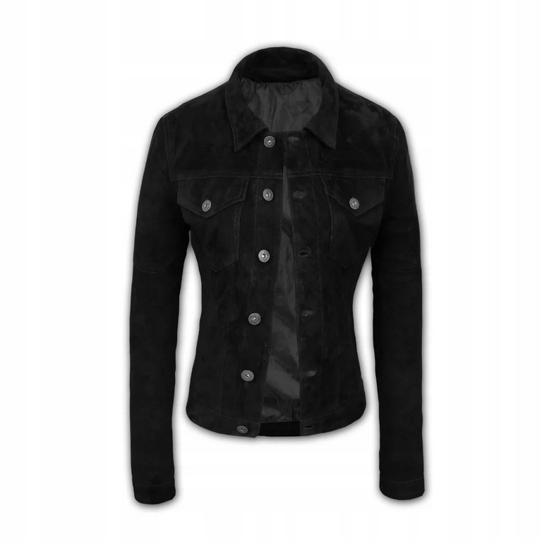 Suede San Francisco Semišová Kožená Dámská Bunda Černá vel. L