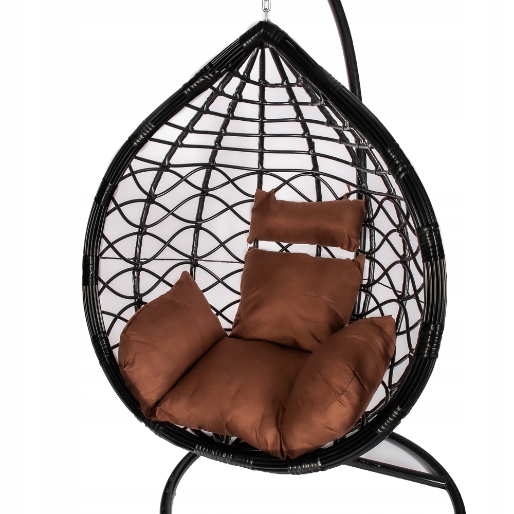 FOTEL WISZĄCY BUJANY OGRODOWY HUŚTAWKA XXL Kolor czarny