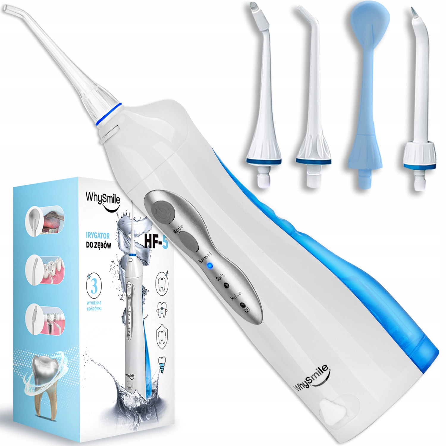 Mocny Bezprzewodowy Irygator dentystyczny Jamy Ustnej do Zębów 4x Końcówki