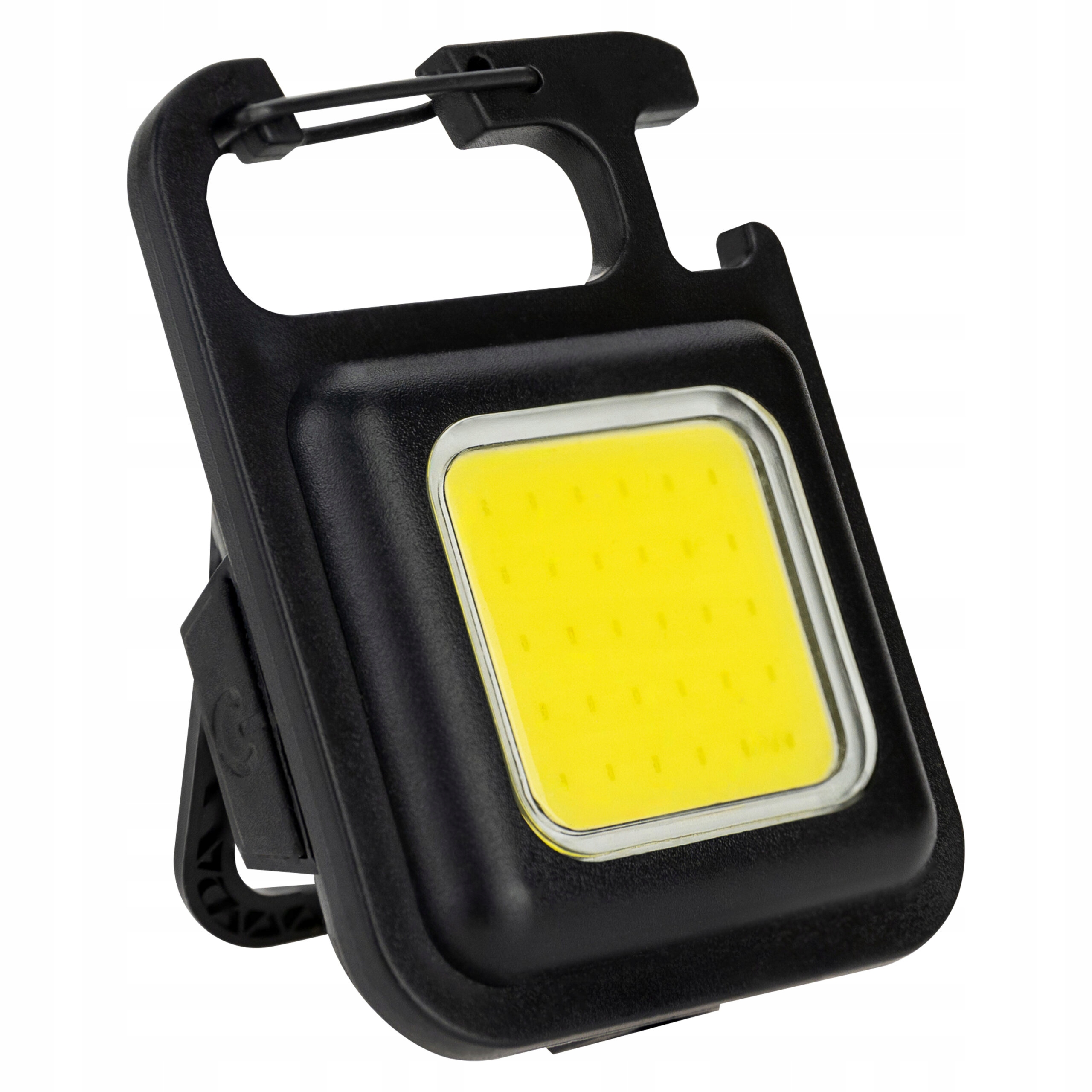 MOCNA MINI LATARKA LED KIESZONKOWA + BRELOK MAGNES OTWIERACZ UCHWYT NÓŻKA Zasilanie akumulatorowe