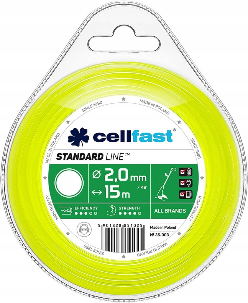

Żyłka tnąca Standard okrągła 2mm x 15m 35-003
