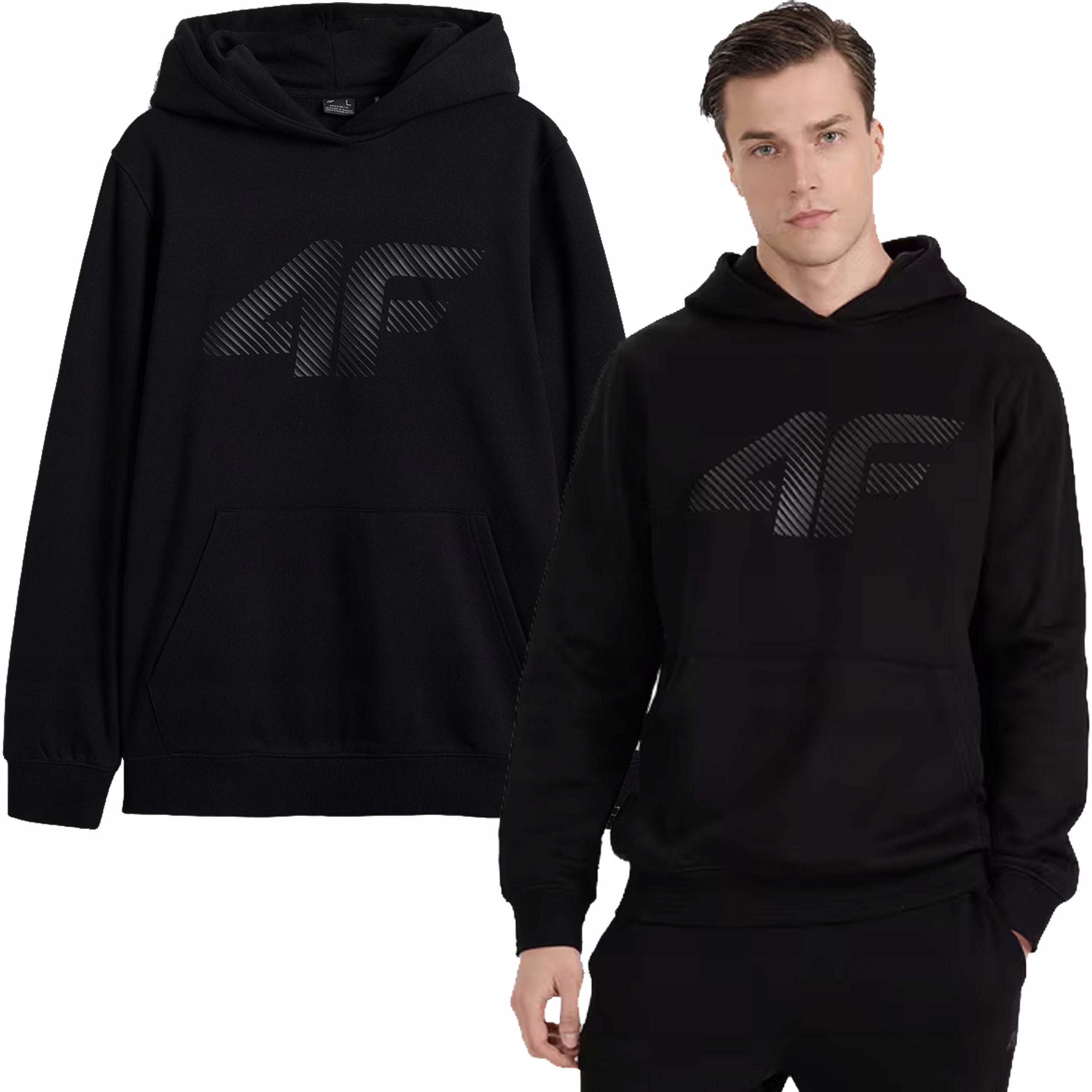 Bluza Męska 4F Dresowa Sportowa Kangurka z Kapturem Bawełna M1766-20S-XL