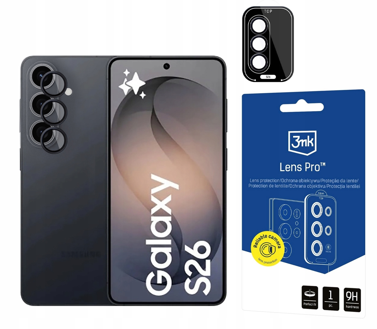3MK Sklo Lens Pro na ochranu objektívu pre Samsung Galaxy S26 čierne