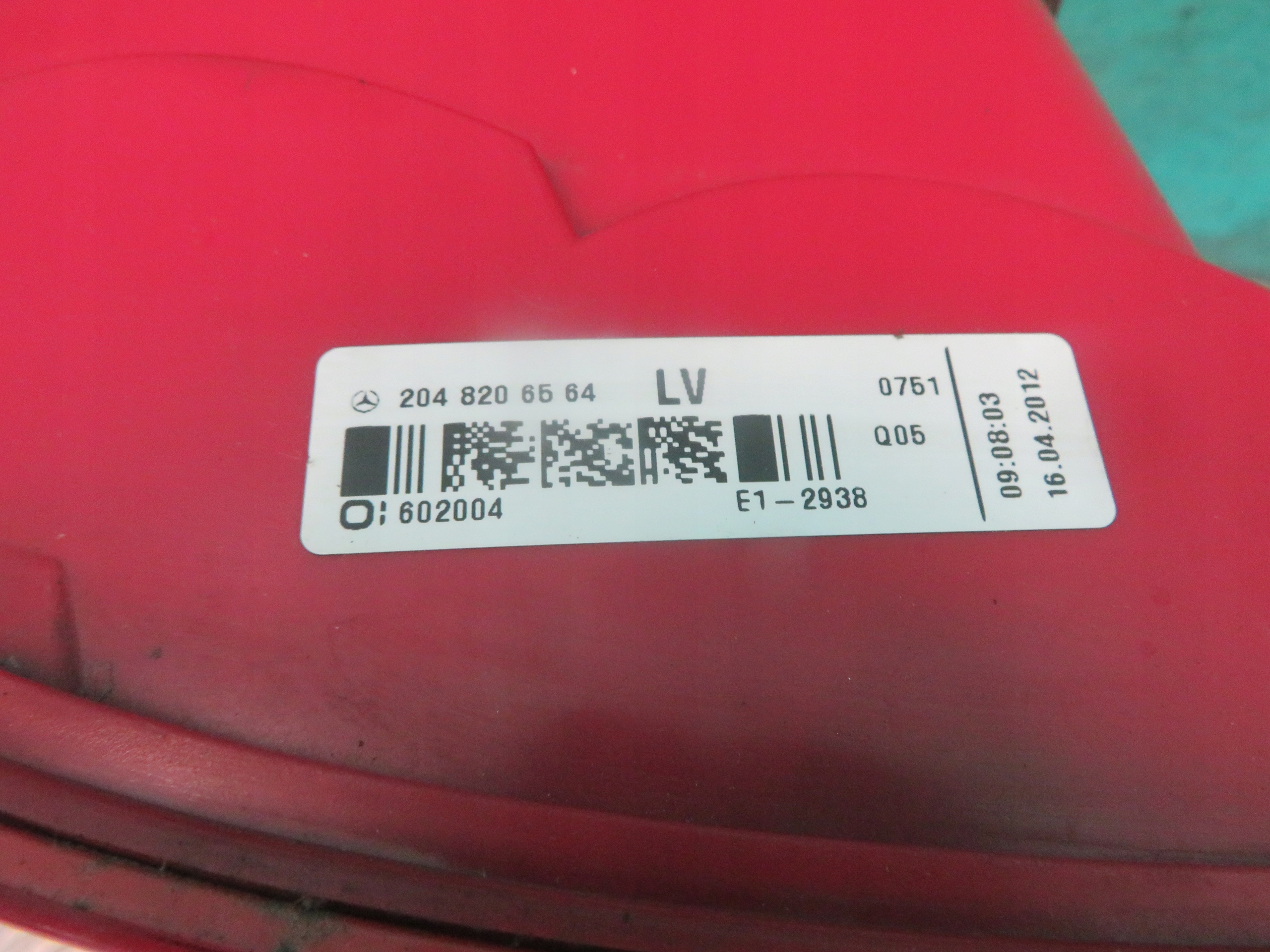 light right rear part MERCEDES W204 12R A2048206564