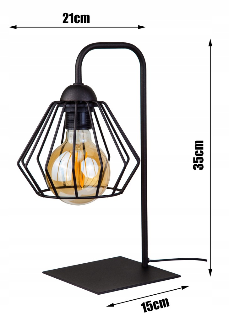Lampka biurkowa Loft Edison LED - FIBRAM LIGHTING Zasilanie sieciowe
