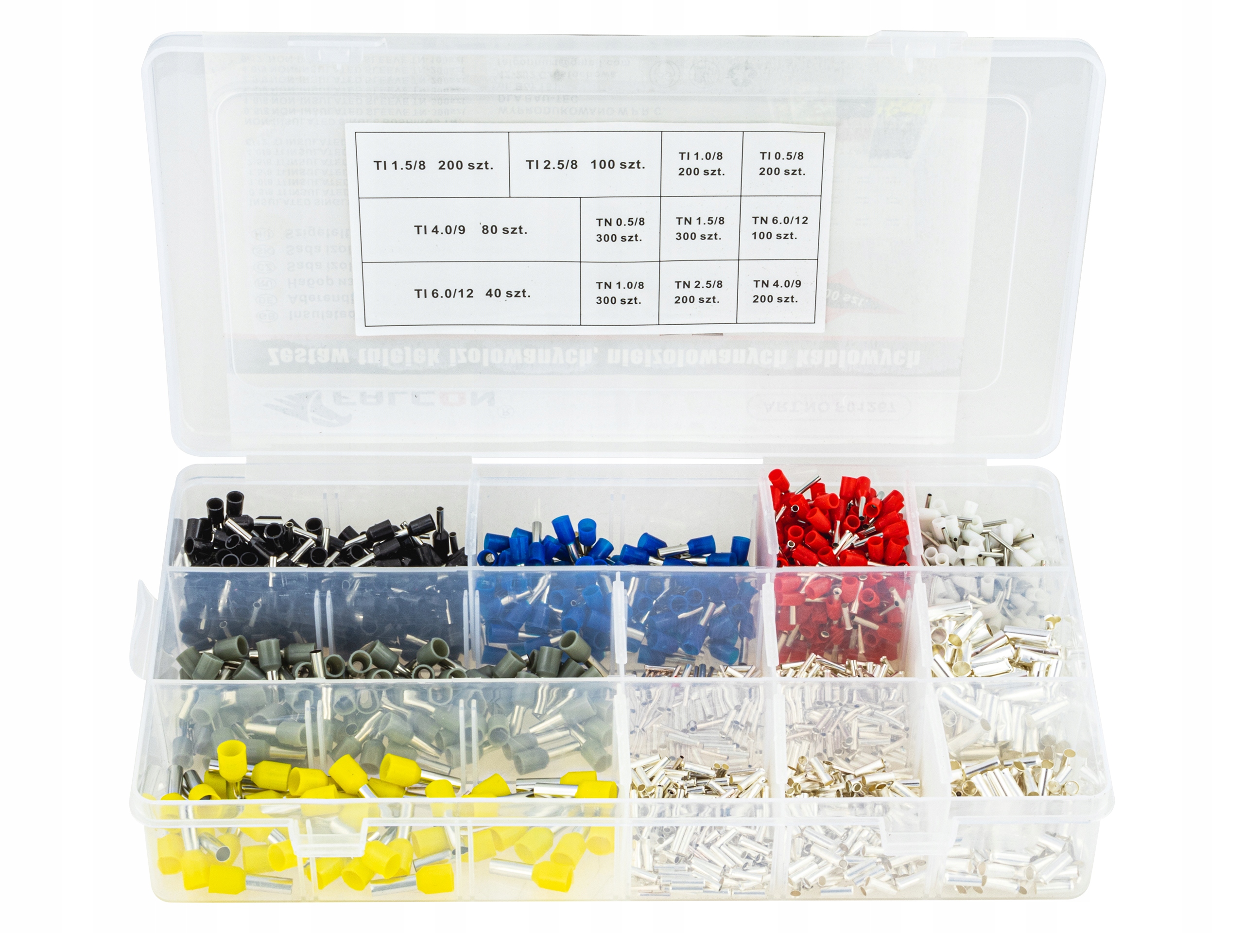 ZESTAW KOŃCÓWEK TULEJEK KABLOWYCH IZOLOWANYCH 2200