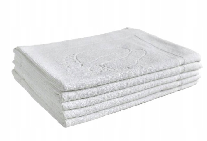 5 x Kúpeľňový Koberec Biely Uterák Pätka 50x70 Hrubá 650 g/m2