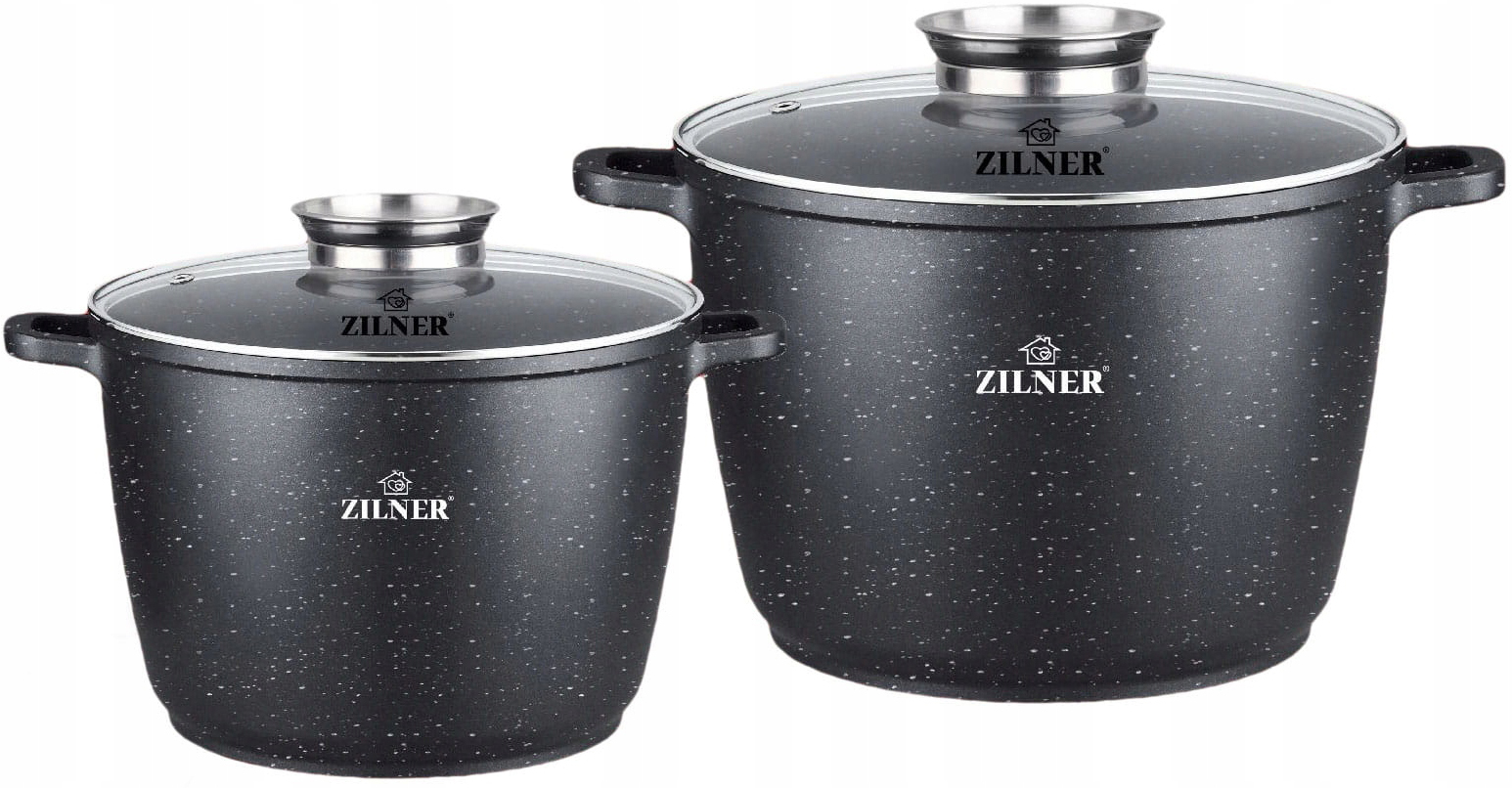 

Zestaw Garnków Wysokich Kociołki 24 28CM Zilner