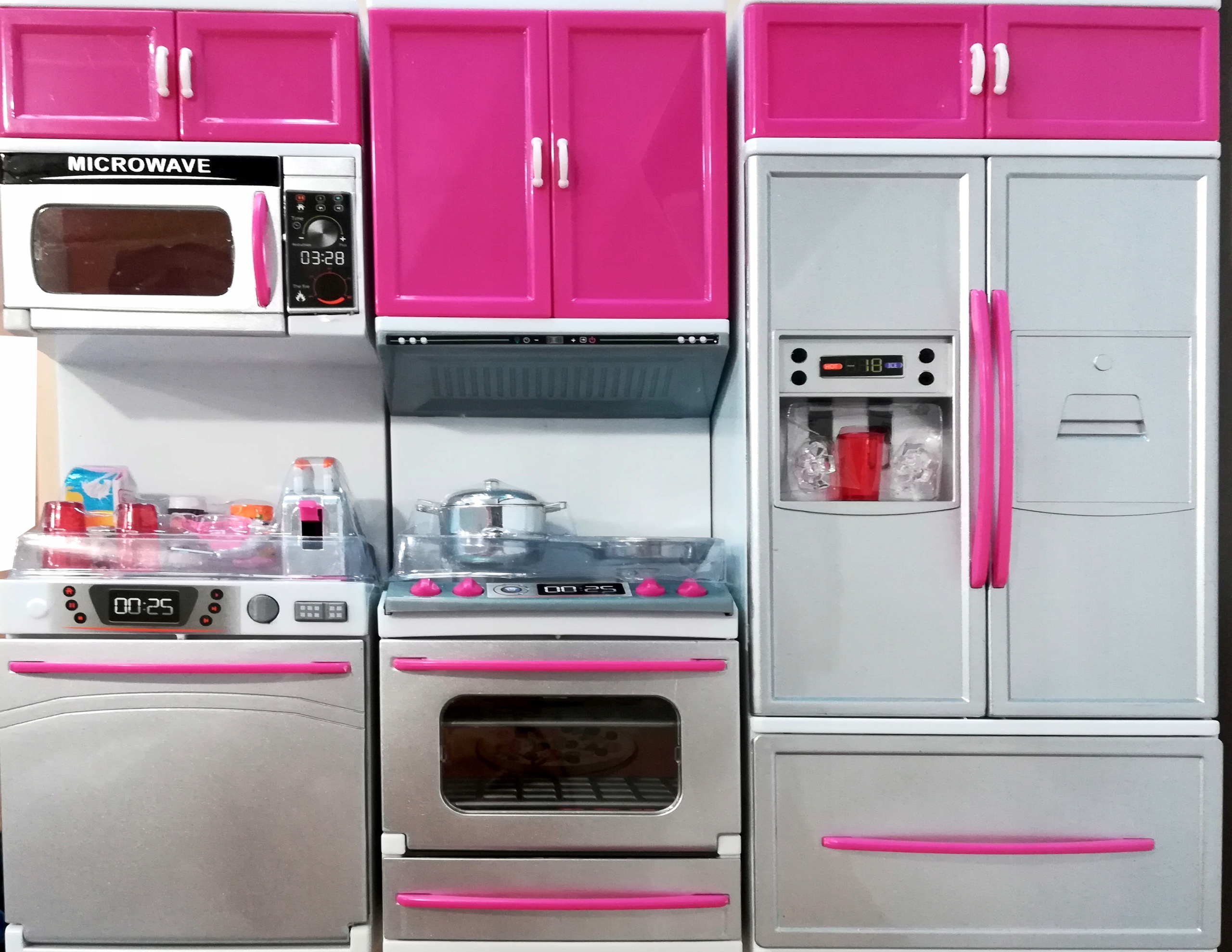 KUCHNIA DLA LALEK ZESTAW MEBLE PIEKARNIK LODÓWKA