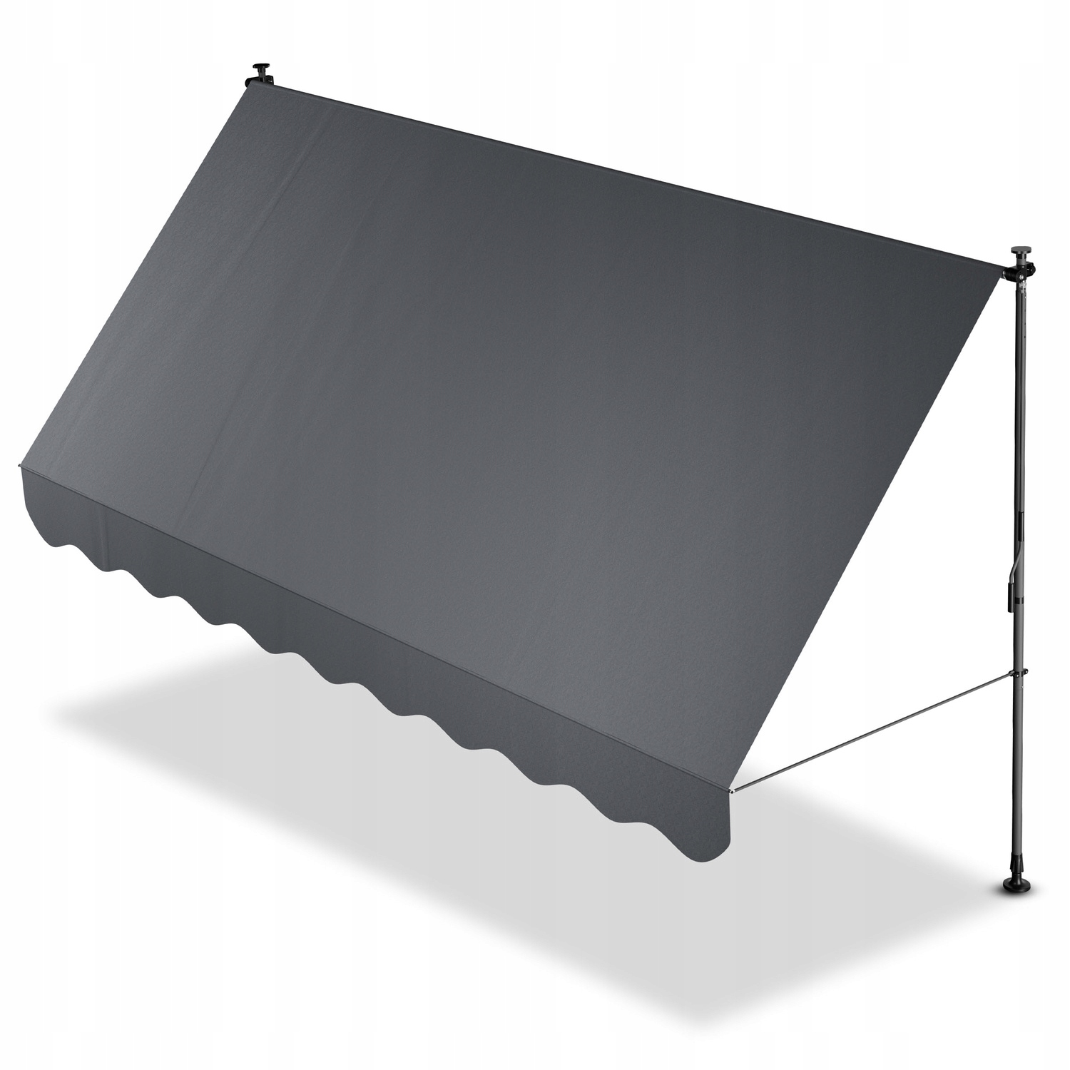 Markiza 350x120 CM Rozporowa Balkonowa Teleskopowa Tarasowa Roleta Antracyt
