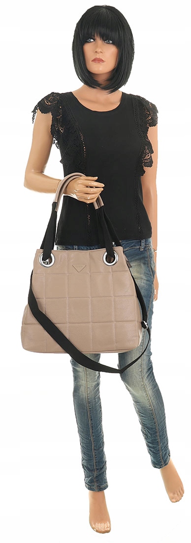 Torebka Damska Worek Modna Listonoszka pikowana na Ramię YD8976 Wysokość 32 cm