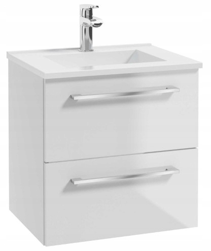 Skříňka s umyvadlem 50x50 cm bílá závěsná, pevná a praktická