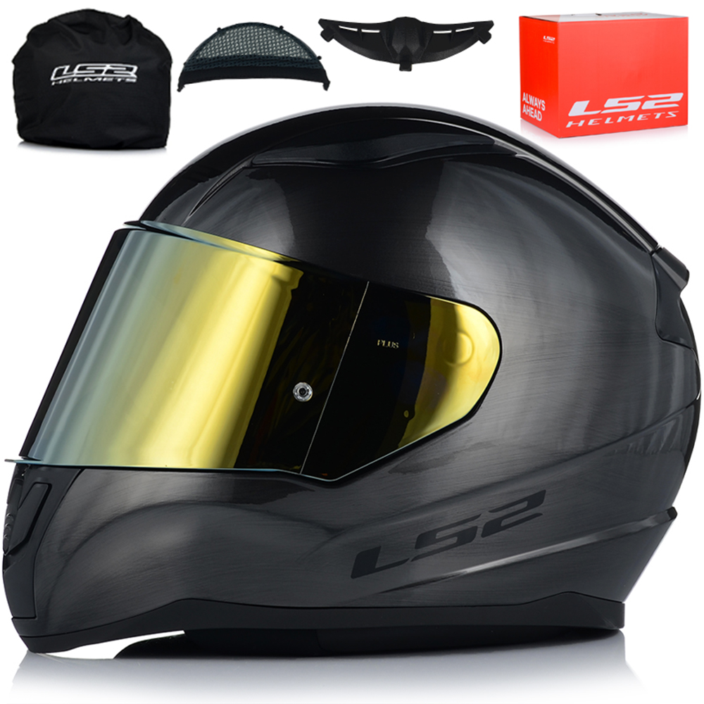 KASK MOTOCYKLOWY LS2 FF353 RAPID II JEANS TITANIUM + ZŁOTA SZYBA