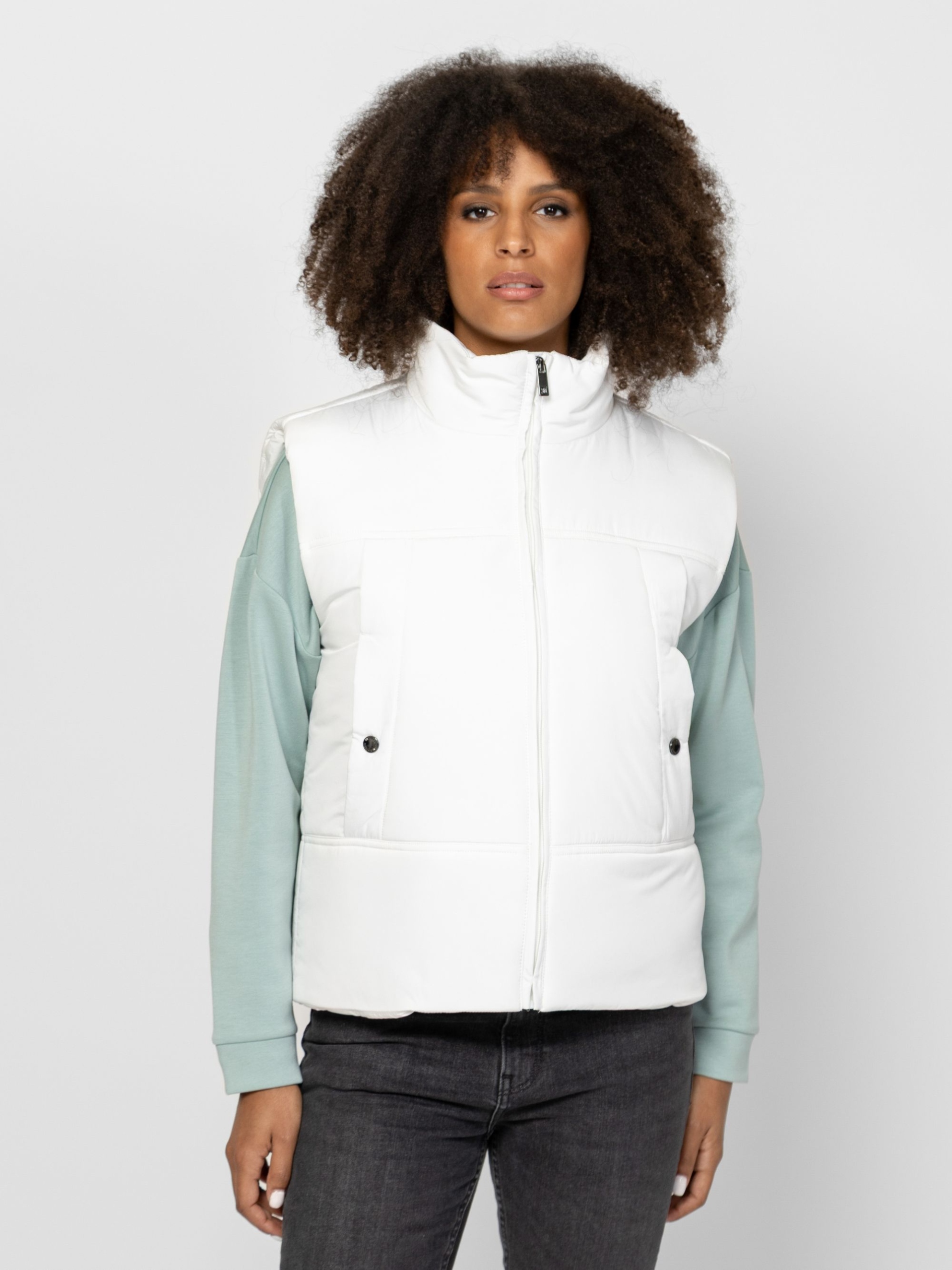 Heavy Tools Dámská Prošívaná Vesta Bez Rukávů Vapora Ecru S