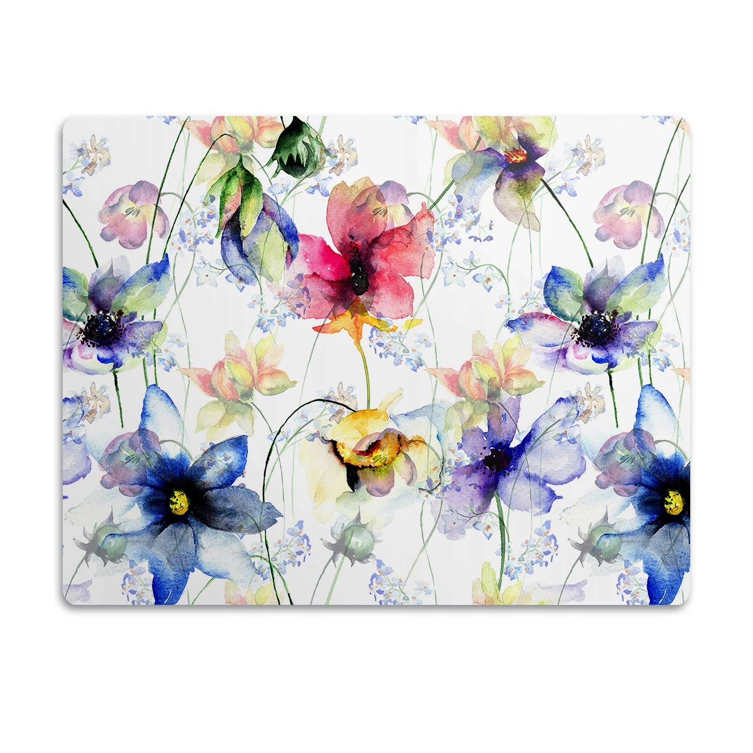 Levně Podložka pod misku pro kočky Akrylové květiny 90x60 cm