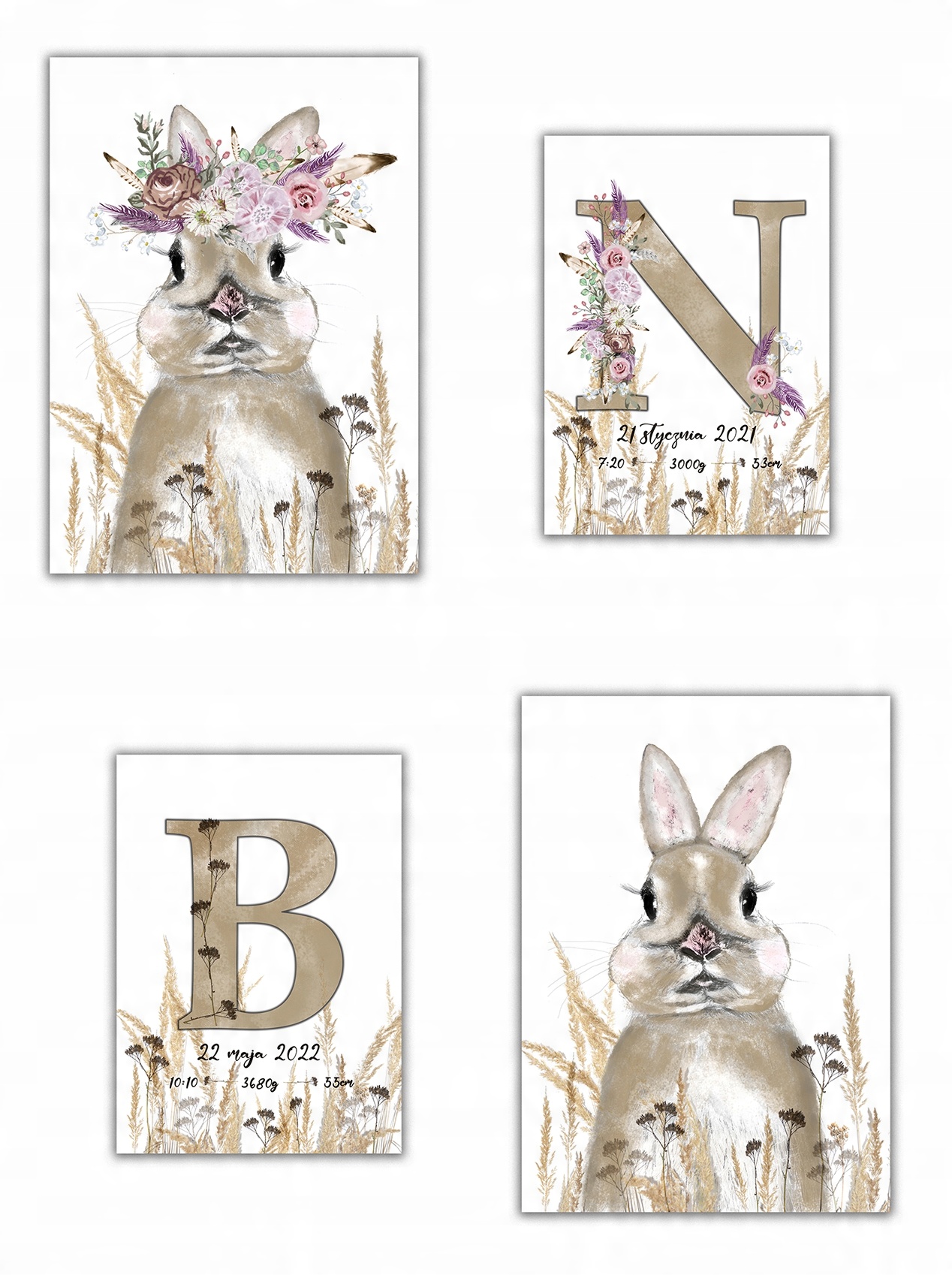 

Zestaw dla rodzeństwa króliczek boho plakat