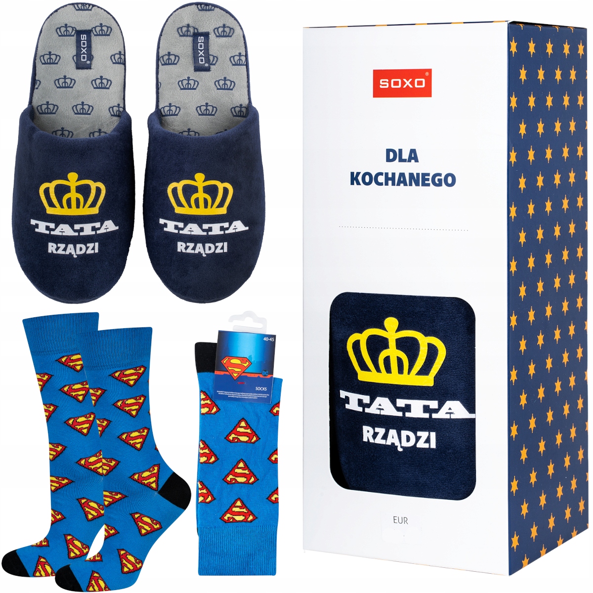 

Kapcie Męskie Soxo Prezent Dla Taty + Skarpetki