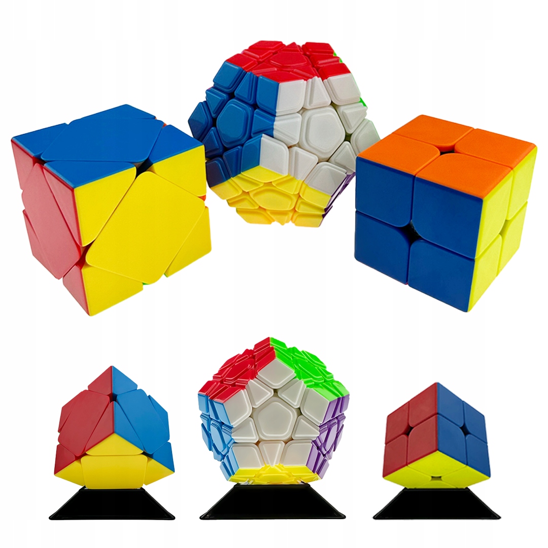 ZESTAW Kostka 2x2 + SKEWB + MEGAMINX ORYGINALNA