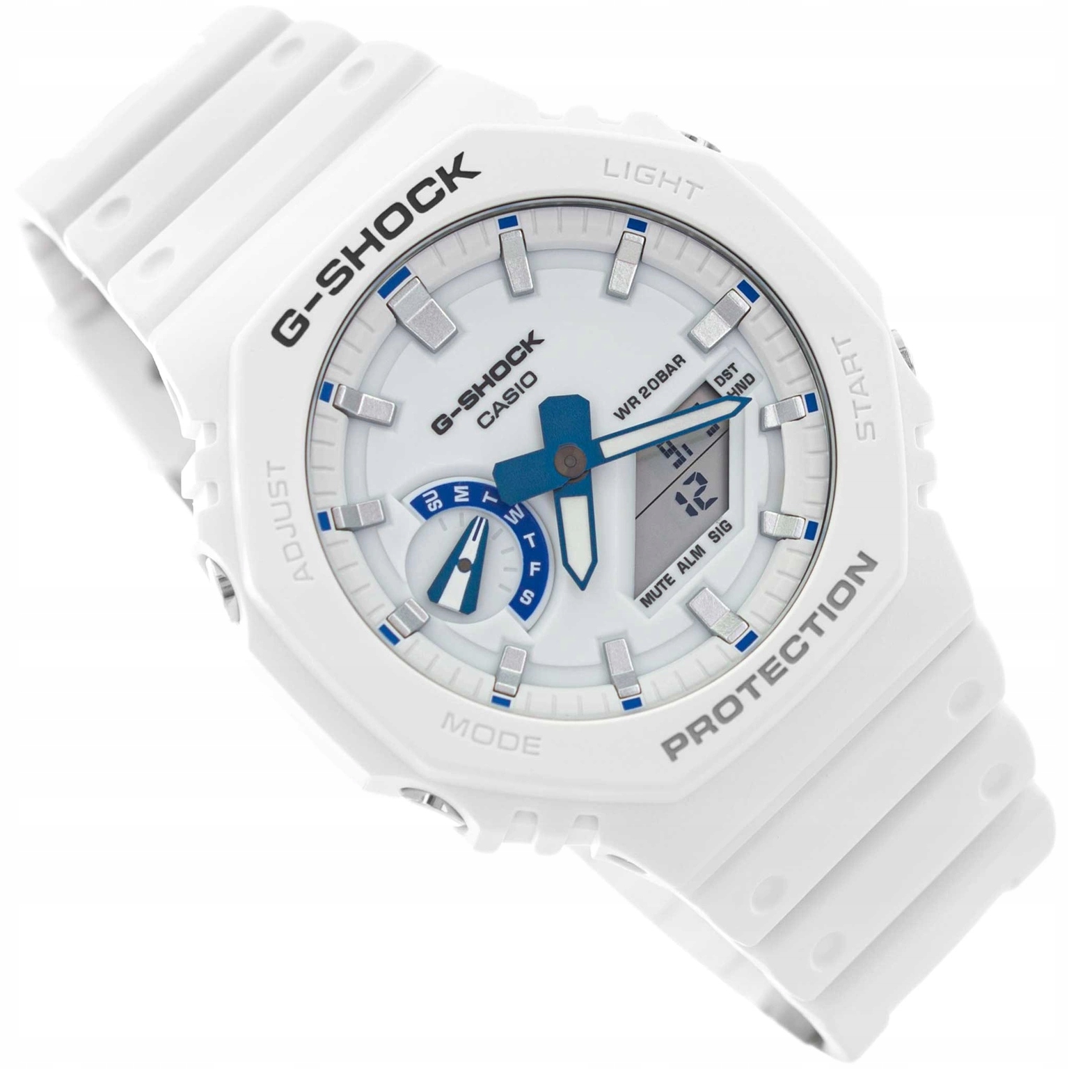 Hodinky Casio GA-2100HDS-7AER G-shock Voděodolné Bílý Řemínek Stopky 200M